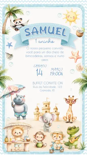 Animals Birthday Invitation – Static – Convite On