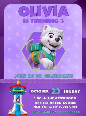 Invito di compleanno Paw Patrol – Statico – Decore Arte