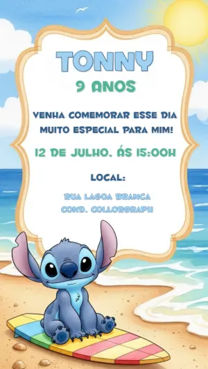 Stitch Birthday Invitation – Static – Gisele