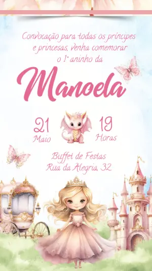 Invitación de cumpleaños Princesas – Estático – Felicity Artes