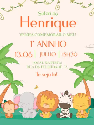 Safari Birthday Invitation – Static – Pedro Henrique