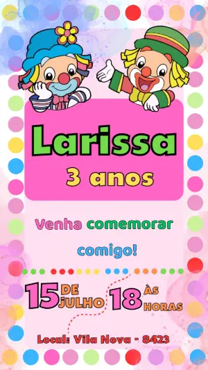Convite de Aniversário Patati e Patatá Modelo Editável