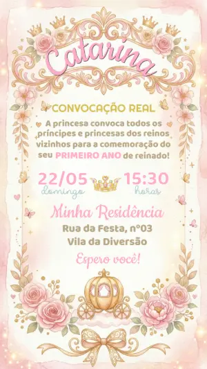 公主生日邀请函 – 静态 – Convide aê!