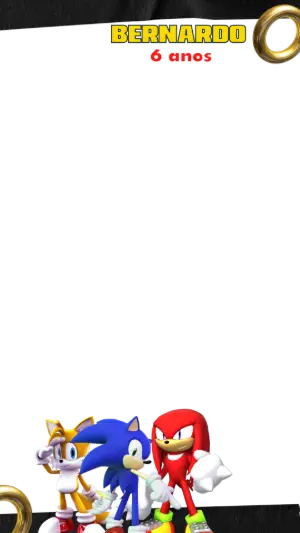 Moldura de Aniversário Sonic para Stories para Editar Online