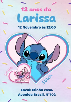 Invitación de cumpleaños Stitch – Estático – Mimos Designer