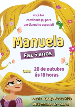 Invito di compleanno Rapunzel – Statico – PrestigioMkt