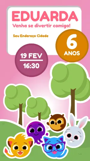 Invitación de cumpleaños Bolofofos – Estático – Pixel Lab