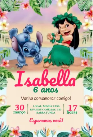 Invitación de cumpleaños Stitch – Estático – Mariana Correa