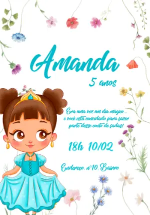 Invitación de cumpleaños Princesas – Estático – Beatriz Lopes dos Anjos
