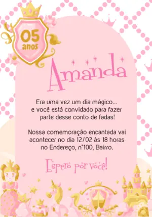 Invitación de cumpleaños Princesas – Estático – Beatriz Lopes dos Anjos