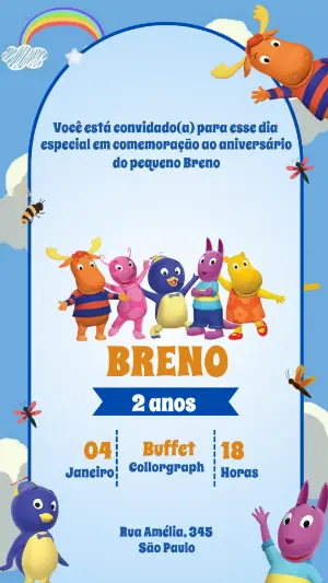 Convite de Aniversário Backyardigans para Editar Online