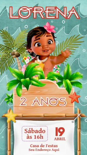 Invito di compleanno Oceania – Statico – Pixel Lab