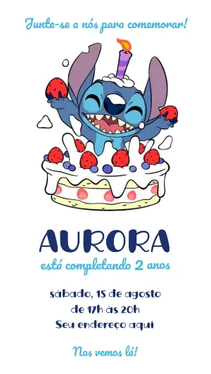 Stitch Birthday Invitation – Static – Pixel Lab