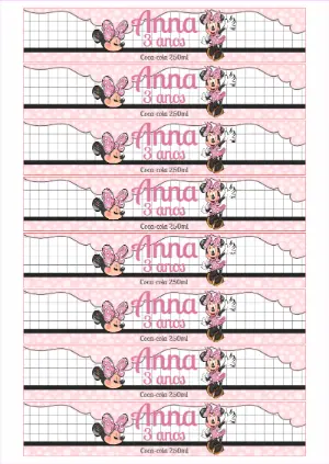 Rótulo para Refrigerante Festa Minnie Mouse para Editar Online