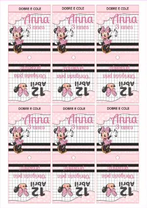 Capa para Pirulito Aniversário Minnie Rosa para Editar Online