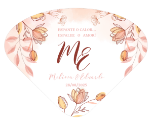 Leque de Casamento Floral Aquarela para Editar Online