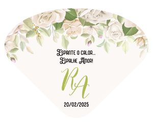 Leque Ventarola Casamento Floral para Editar e Imprimir
