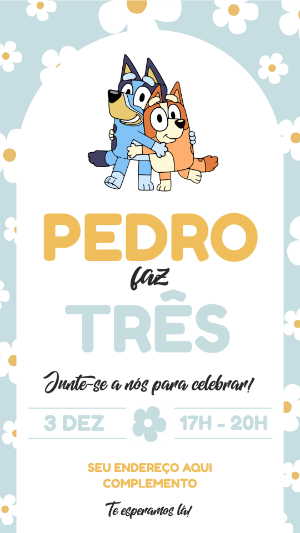 Invito di compleanno Bluey – Statico – Pixel Lab