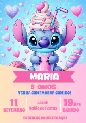 Stitch Birthday Invitation – Static – Convite Perfeito