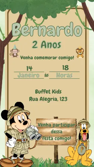 Safari Birthday Invitation – Static – Maria Eduarda de Salvo