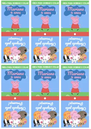 Capa para Pirulito Peppa Pig de Aniversário para Editar Online