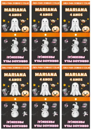 Capa para Pirulito Halloween com Personagens para Editar