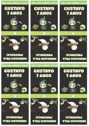 Capa para Pirulito Halloween com Personagens para Editar