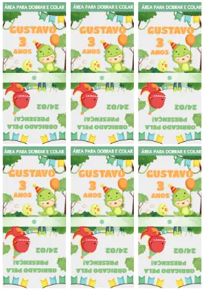 Capa para Pirulito Dinossauro Baby para Editar Online