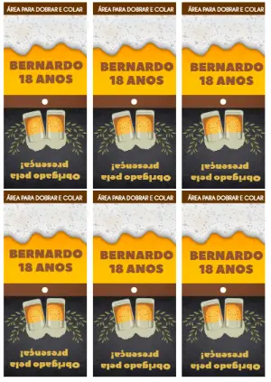 Capa para Pirulito Festa Boteco com Cerveja para Editar Online