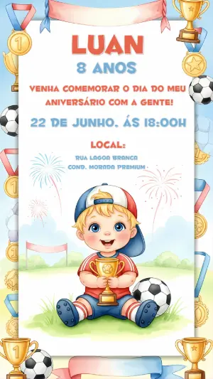 Soccer Birthday Invitation – Static – CollorGraph Convites