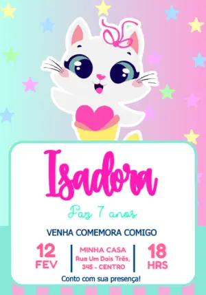 Convite de Aniversário Puket Editável