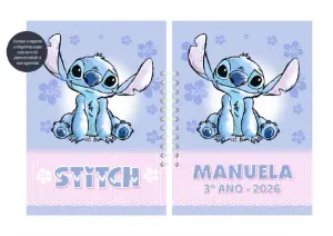 Capa de Agenda Stitch Personalizável para Editar Online