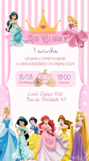 Invitación de cumpleaños Princesas – Estático – Felicity Artes