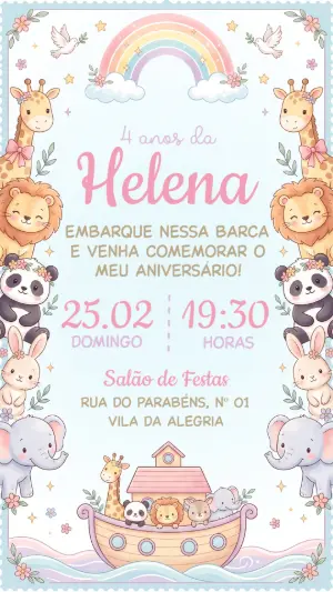 Animals Birthday Invitation – Static – Festôu Convites