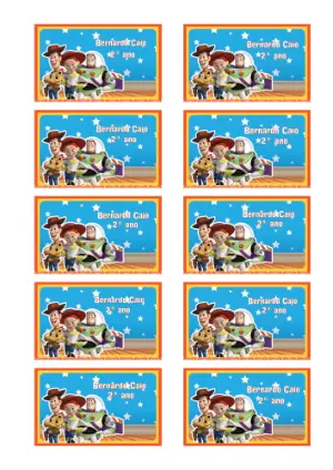 Etiqueta Escolar Toy Story Colorida para Editar e Imprimir