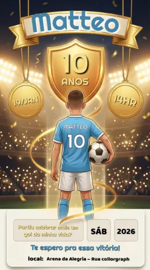 Soccer Birthday Invitation – Static – Convites Digitais Exclusivos