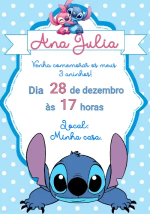 Invitación de cumpleaños Stitch – Estático – Priscila