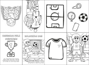 Mini Livro de Colorir Futebol para Editar e Imprimir Online
