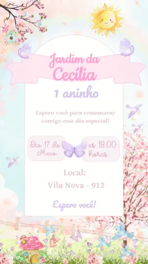 Invitación de cumpleaños Jardín encantado – Estático – Color Art Studio