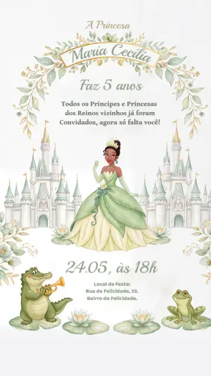 Invitación de cumpleaños Princesas – Estático – Alegria no ar