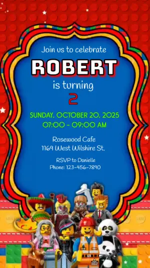 Animated LEGO Birthday Invitation Video Template