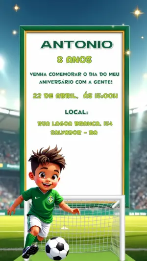 Soccer Birthday Invitation – Static – Gisele