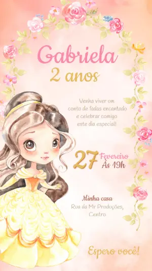 Invitación de cumpleaños Princesas – Estático – MR Produções