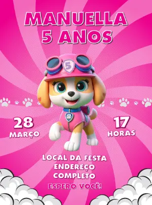 Invito di compleanno Paw Patrol – Statico – Decore Arte
