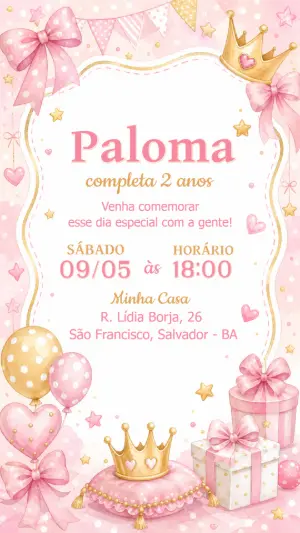 Invitación de cumpleaños Princesas – Estático – CollorGraph EDITOR