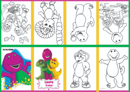 Livrinho de Colorir Barney e Amigos para Editar e Imprimir