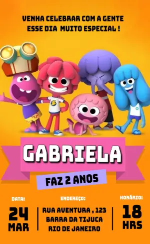 Convite Digital Infantil Jelly Jamm Modelo Editável
