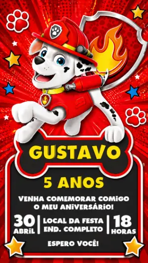 Invito di compleanno Paw Patrol – Statico – Decore Arte