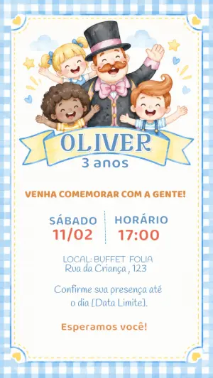 Convite de Aniversário Mundo Bita para Editar Online
