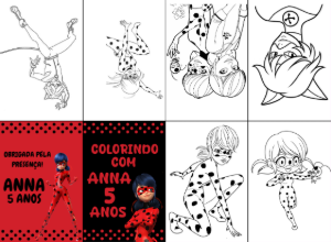 Livro de Colorir Ladybug Editável para Lembrancinha de Festa